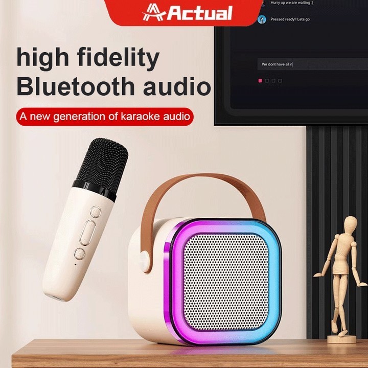 Hot Sale Mini Karoke Speaker Bluetooth 2 Mic / Mini Karoke Speaker Bluetooth Portabel Penuh Bass /