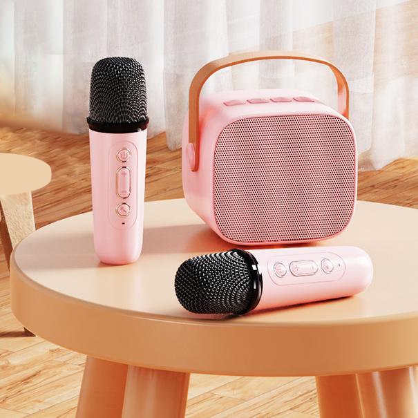 NEW Mini karoke Speaker Bluetooth 2 mic / Mini karoke Speaker Bluetooth Portabel Penuh Bass /