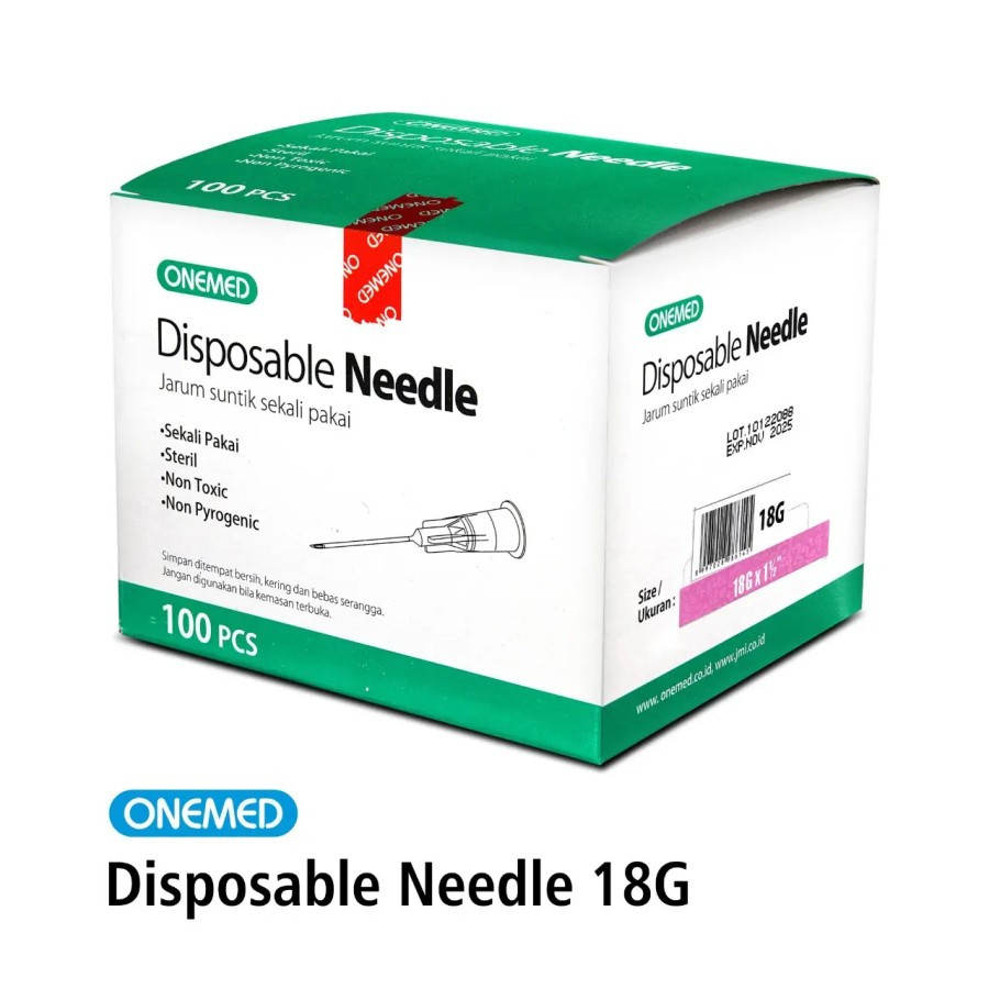 Needle 18g OneMed Disposable Needle OneMed 18 g