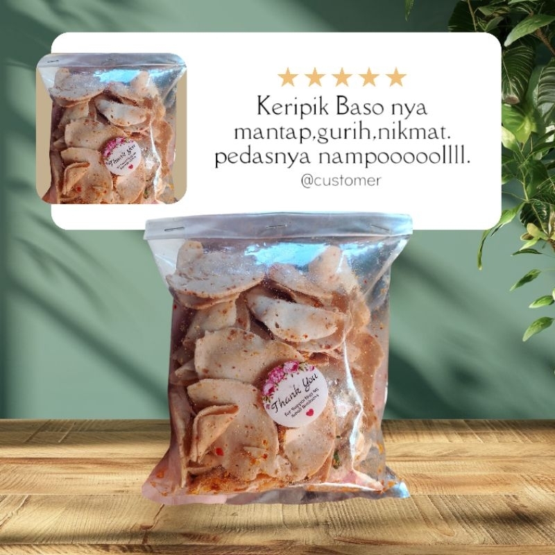 

Keripik Baso (kibas),Basreng Gurih,Pedas,Xtra Daun Jeruk 80g
