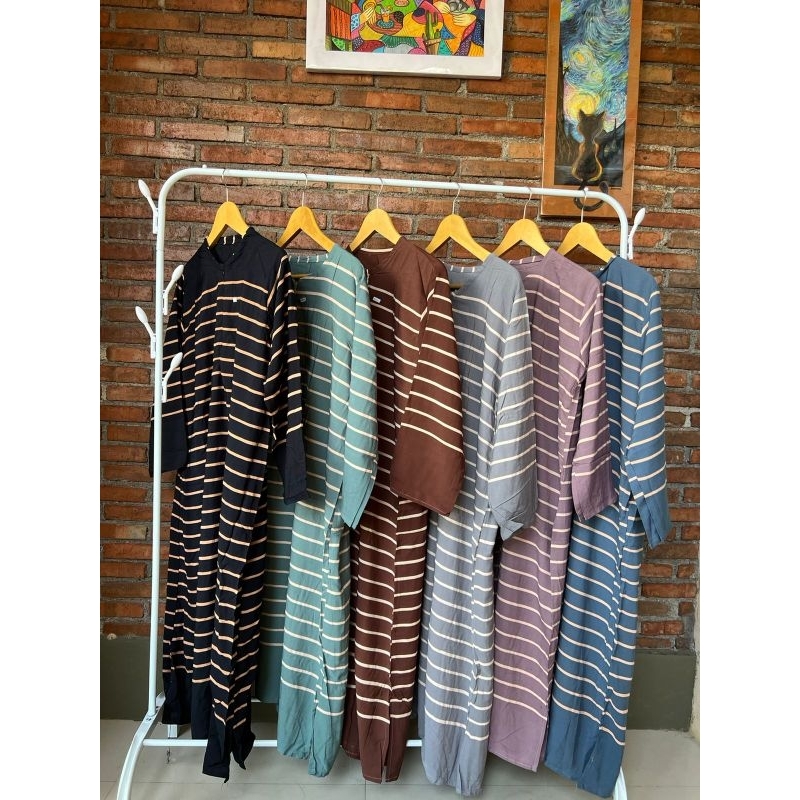 DASTER GARIS | GAMIS MIDI | MIDI DRESS | GAMIS KEKINIAN DASTER KEKINIAN| GAMIS SIMPLE| HOMEDRESS BAT