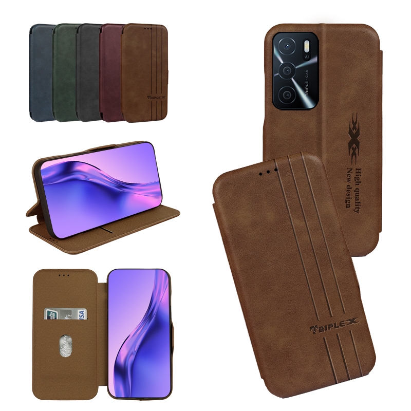 Triple X 05 - Leather case premium casing hape Oppo A16 A53 A54 A53S A56