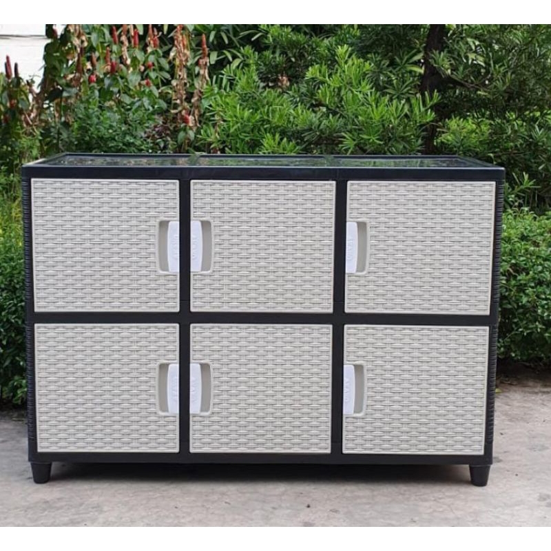 Lemari plastik 3 pintu lemari tv serbaguna