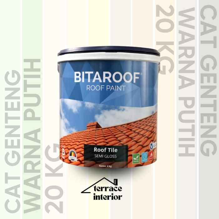 Cat Genteng Bital Asia Bitaroof Warna Putih 20 KG