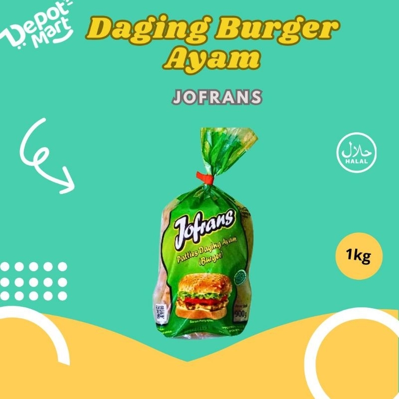 

Depot Kuliner - Daging Burger Patties Jofrans Ayam 15 Pcs 900 Gram