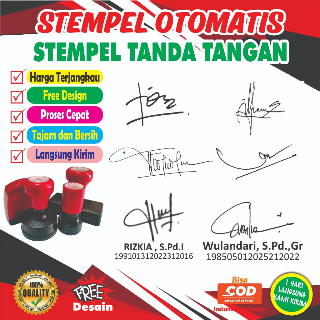 

Stempel Otomatis Tanda Tangan / Paraf dan Nama