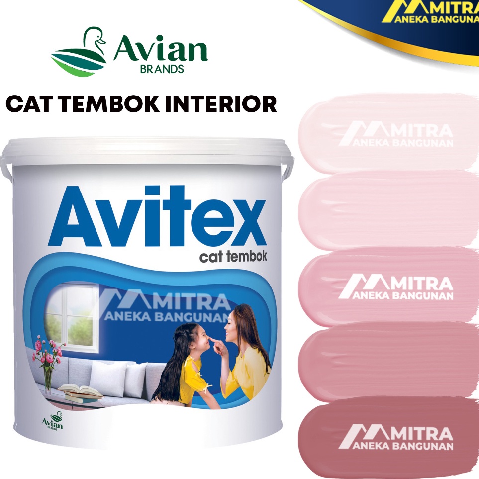 Stock Terbatas CAT TEMBOK AVITEX INTERIOR 5 KG  AVIAN P2 BABY PINK DUSTY PINK