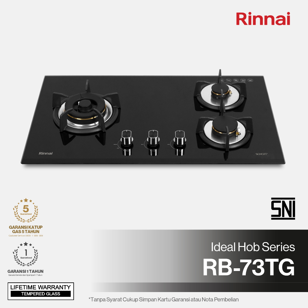 Kompor Tanam Gas Stove - RINNAI RB 73 TG