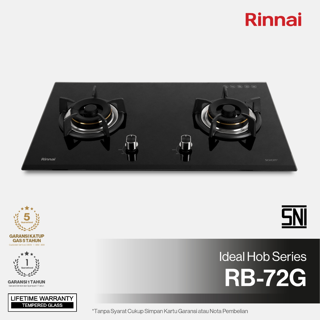 Kompor Tanam Gas Stove - RINNAI RB 72 G
