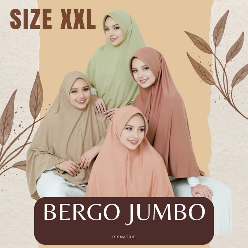 Hijab Syar'i Bergo Pet XXL Jersey Premium/Khimar Instan Jersey Pet XXL/Kerudung Bergo Pet Jersey Pre