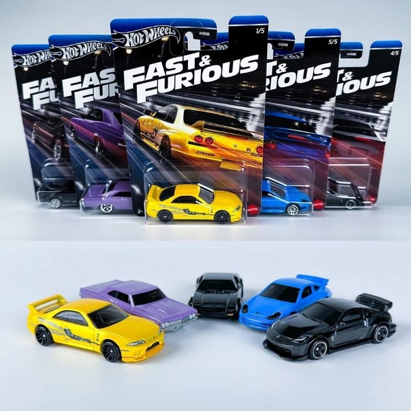 Hotwheels Fast Furious 2024 R33 Kuning Nissan 350z Porsche Chevy Impala De Tomaso