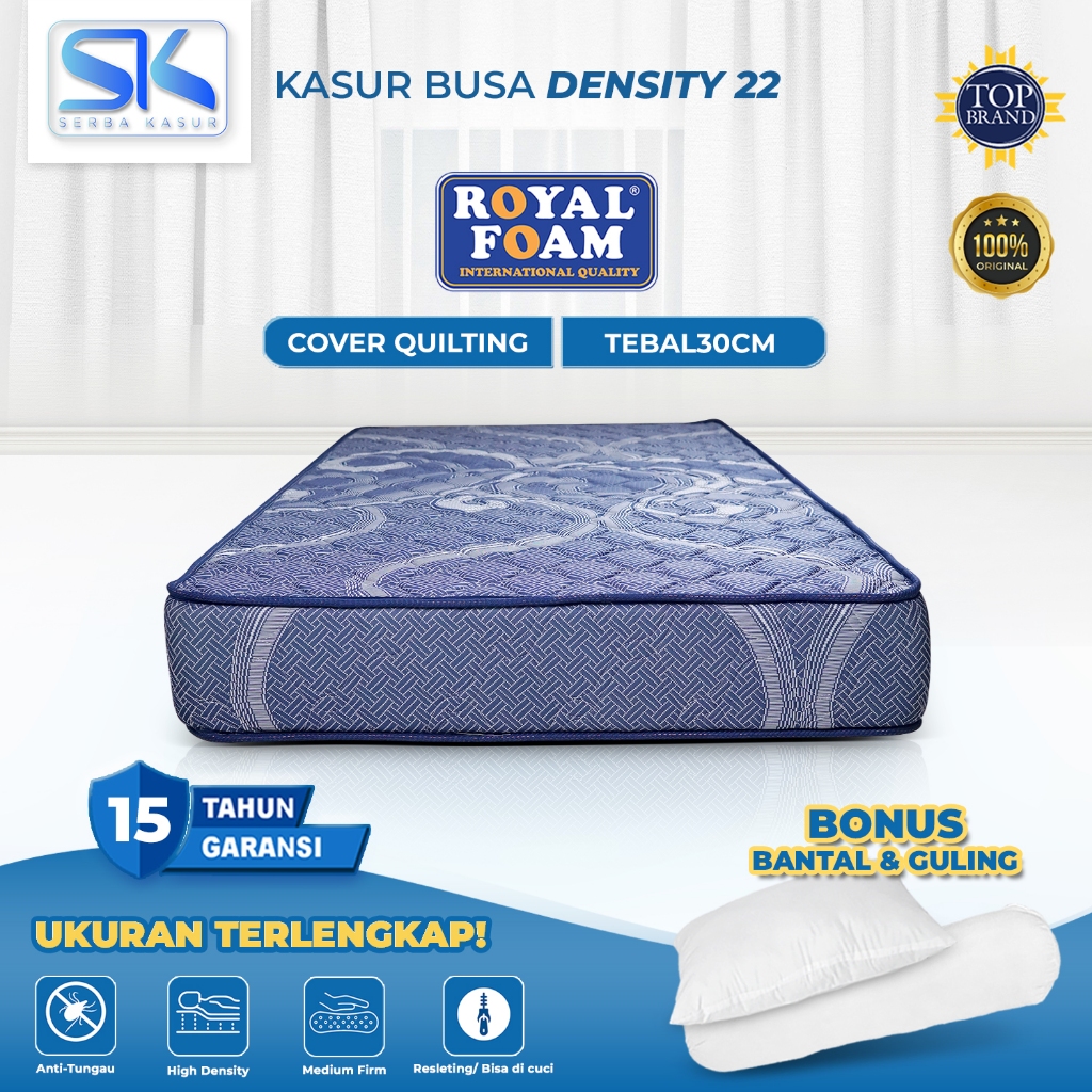 SERBA KASUR - Kasur Busa ROYAL FOAM Original D22 Tebal 30CM Garansi Resmi 15 Tahun Cover Quilting Se