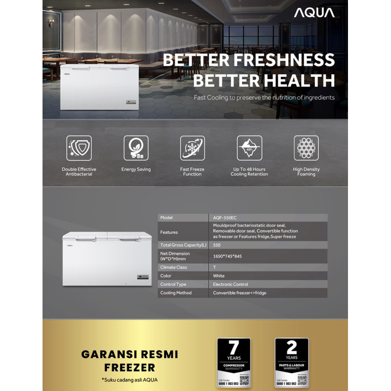 Chest frezer AQUA AQF 550EC original
