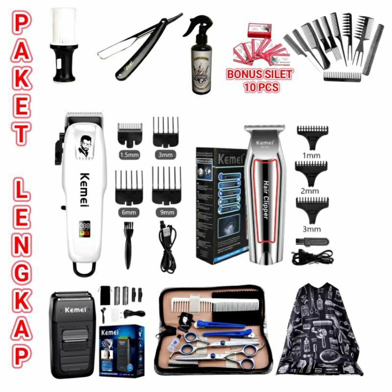 PAKET LENGKAP ALAT CUKUR BARBERSHOP 18 ITEM PAKET USAHA CUKUR RAMBUT