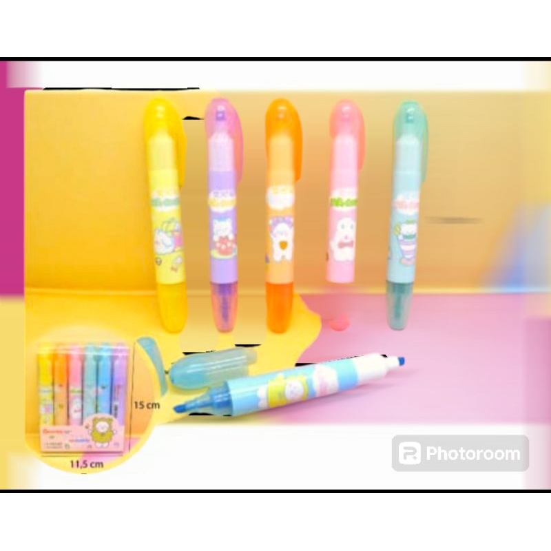 

Stabillo stabilo highlighter 6 warna pastel imut lucu aesthetic
