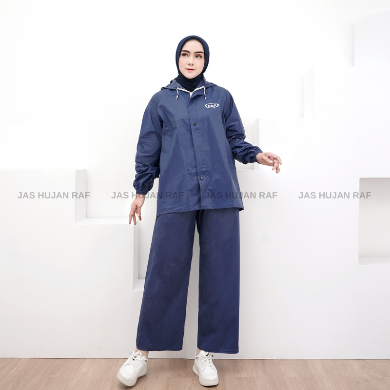 Jas Hujan Pria Wanita Dewasa Setelan Baju Celana  Tebal Elastis