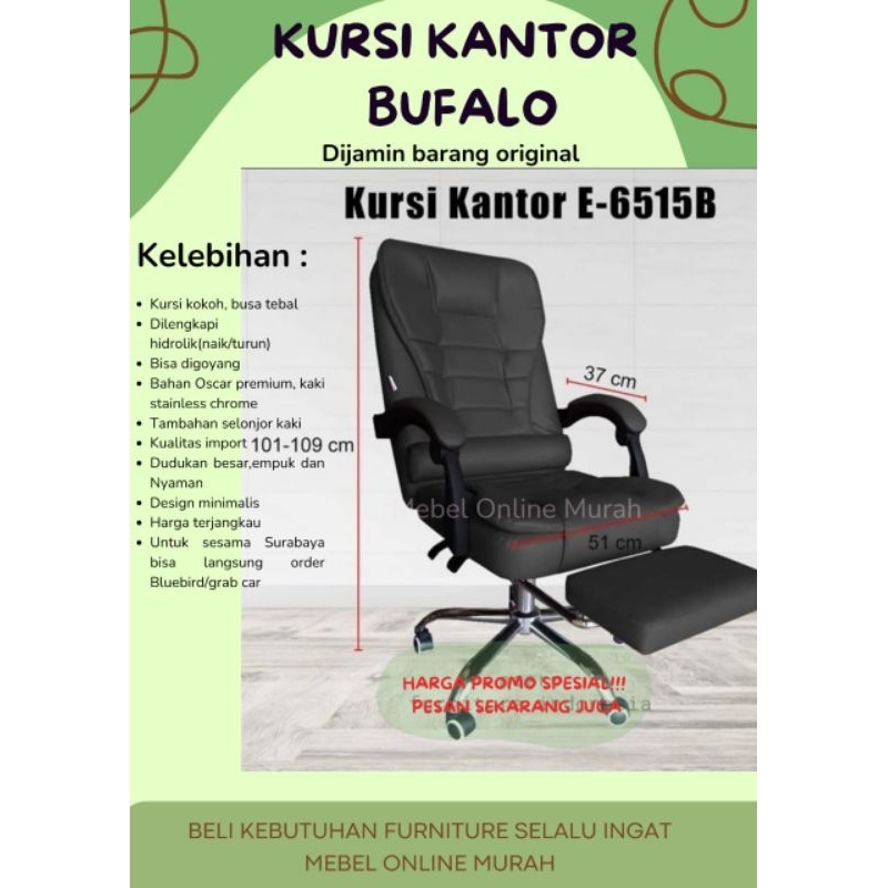 KURSI KANTOR / KURSI DIREKTUR IMPORT / KURSI KANTOR RECLINING / KURSI KANTOR SANTAI 6515