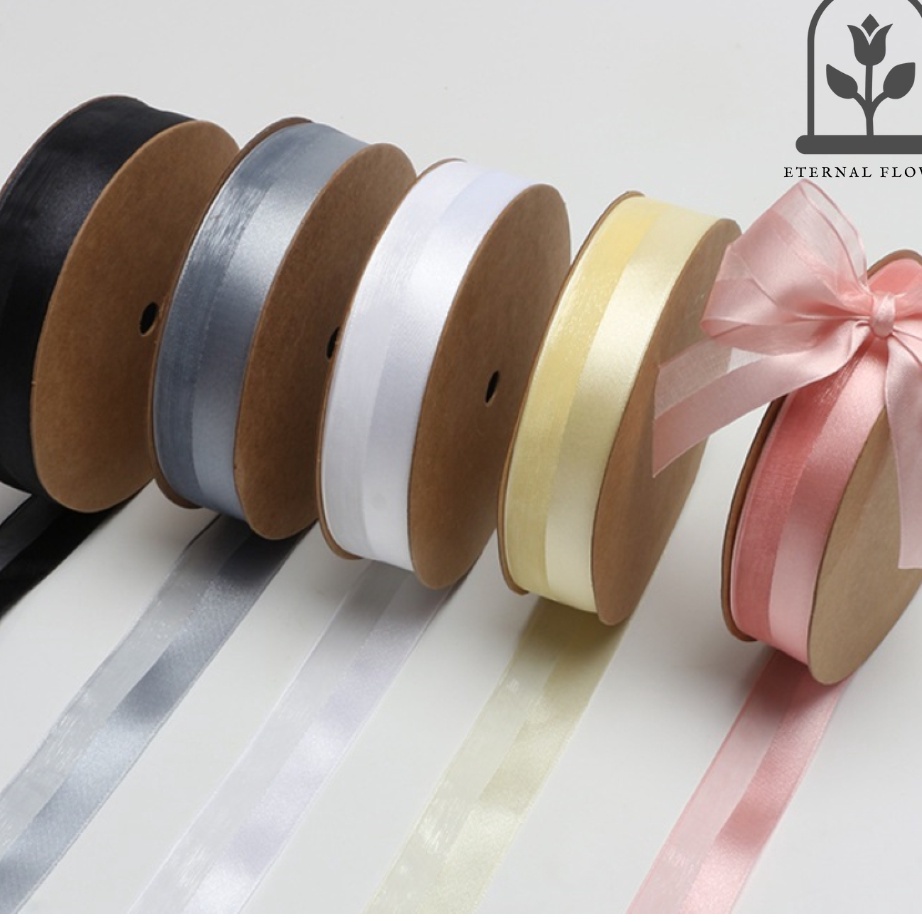 

SPESIAL DISKON 1ROLL Pita HALF TRANSPARANT Import Satin organza Korea Kado Dekorasi Hampers Bouquet Lebar 25cm Panjang 225meter Colourful Cantik Murah Kerajinan Tangan