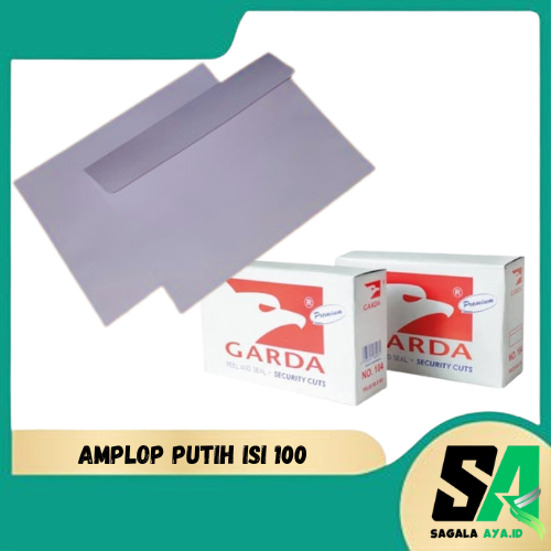 

Amplop putih merek garda isi 100 pcs