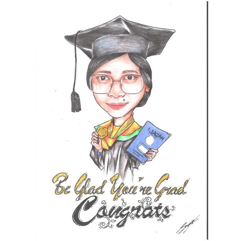 karikatur wajah hadiah wisuda 100 % HASIL KARYA SENDIRI bukan CETAK