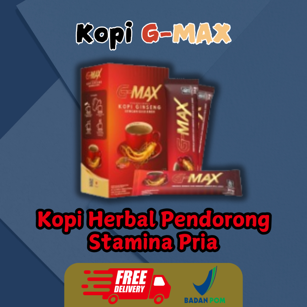 

G-MAX KOPI STAMINA PRIA AMAN SUDAH BPOM & HALAL 1 BOX ISI 10 SACHET