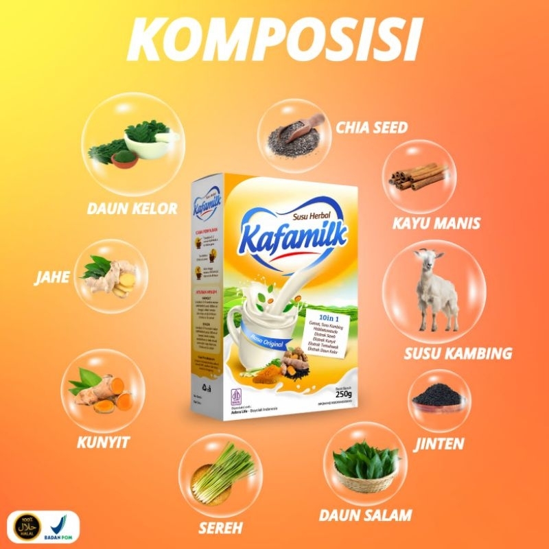 

KAFAMILK Susu Kambing Ettawa + Herbal 10 in 1 250g