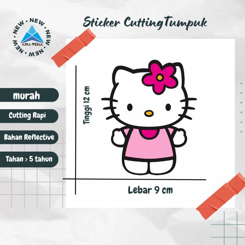 Cutting Sticker tumpuk reflektif Hello kitty helm sepeda motor mobil laptop sepeda listrik