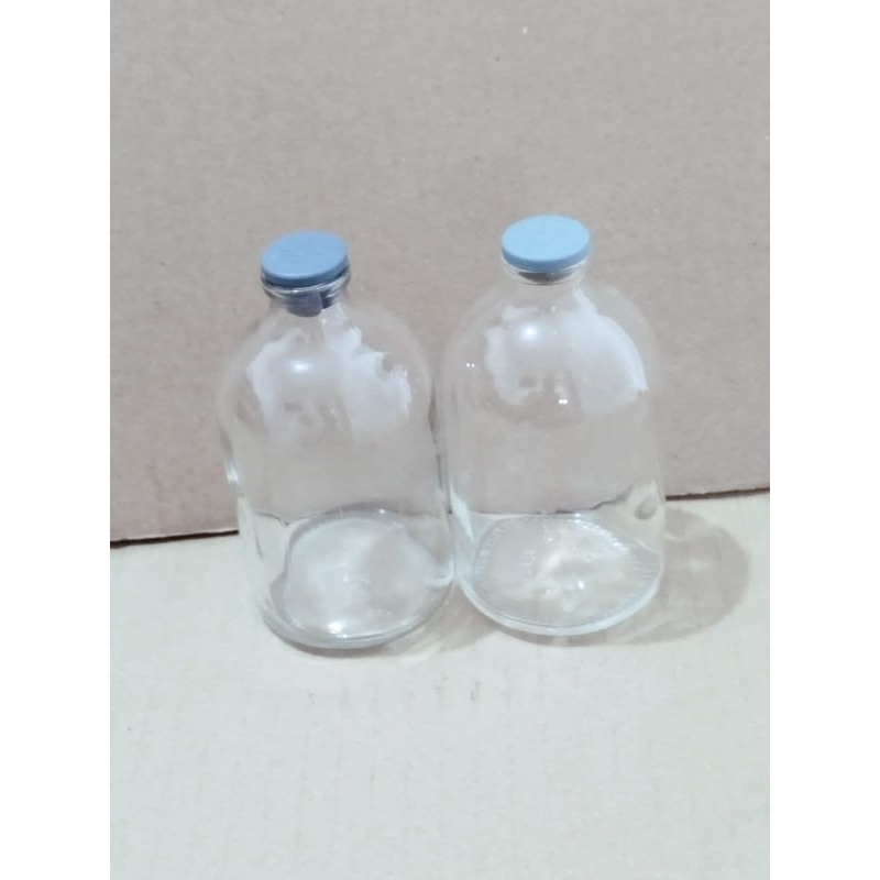 Botol kaca 100ml mulut kecil paket per 2pcs / vial / tester / parfum / souvenir / bening / asi