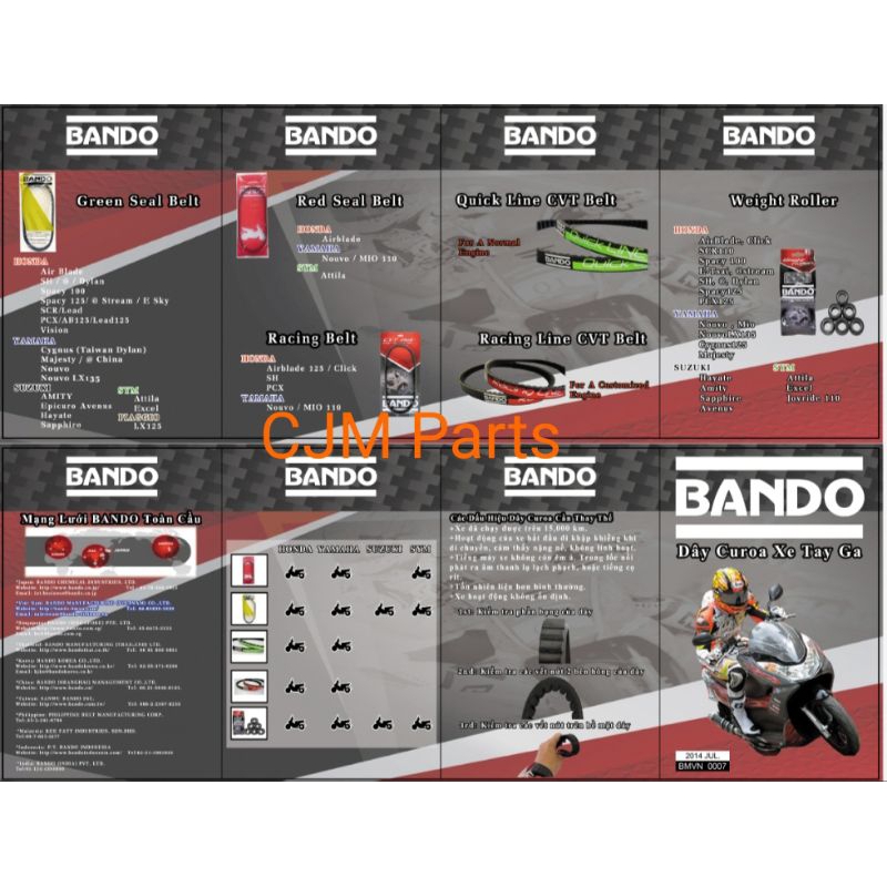 V - Belt / V-belt set Roller BANDO MI3 for Mio M3/Freego/Fino 125/Xride 125/Mio Z/S/Mio Soul GT 125 