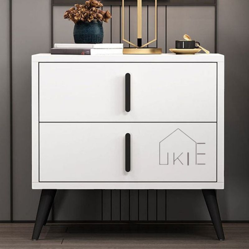 Nakas minimalis 2 laci , meja sudut , meja kamar