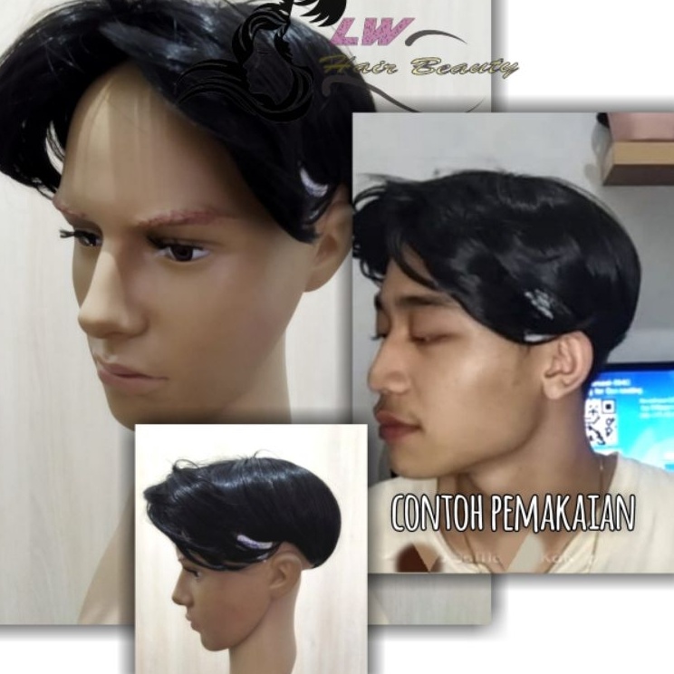 Ready Hari Ini  Hairtop Toupe Penutup Botak Tengah Pemanjang Rambut