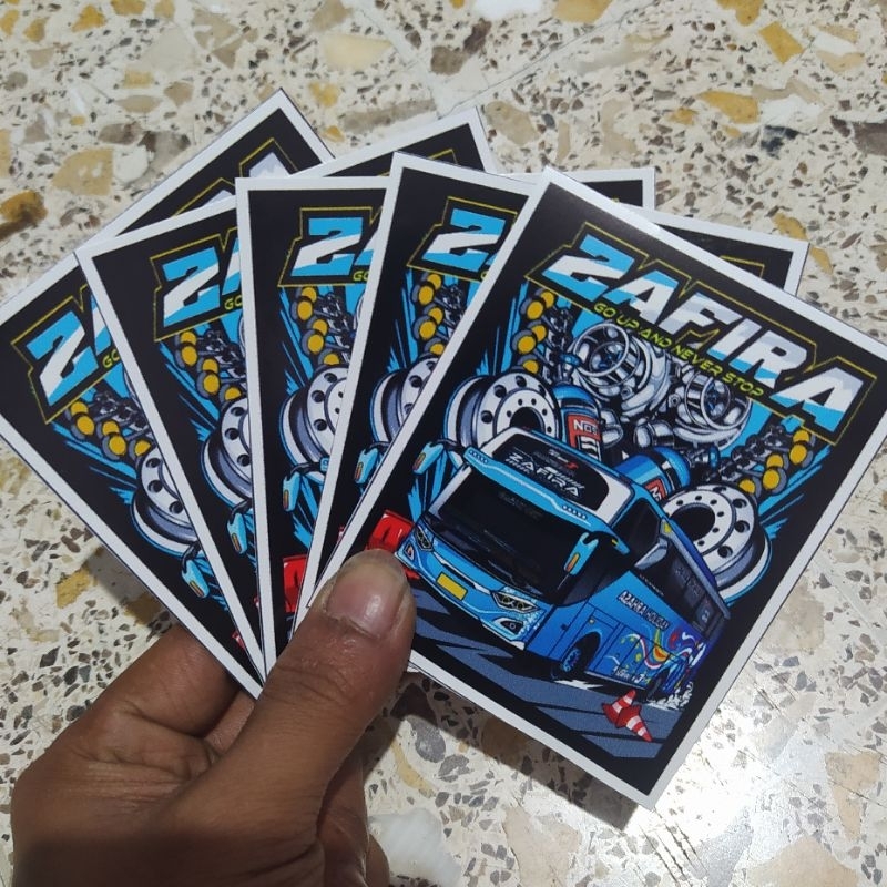 (free sticker)STICKER BUS ZAFIRA AZAHRA HOLIDAY HOLOGRAM 5 PCS / STIKER BUS TERBARU