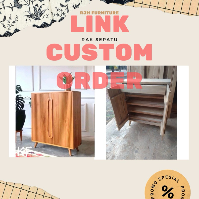 CUSTOM ORDER LEMARI RAK SEPATU, RAK SEPATU KAYU JATI, DINING TABLE