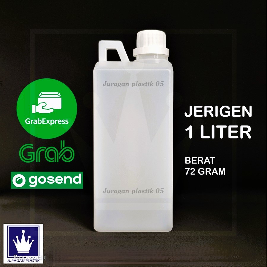 Jerigen 1 liter segel HDPE dengan PLUG & TUTUP SEGEL / Jerigen 1 liter / Jerigen 1 liter kotak