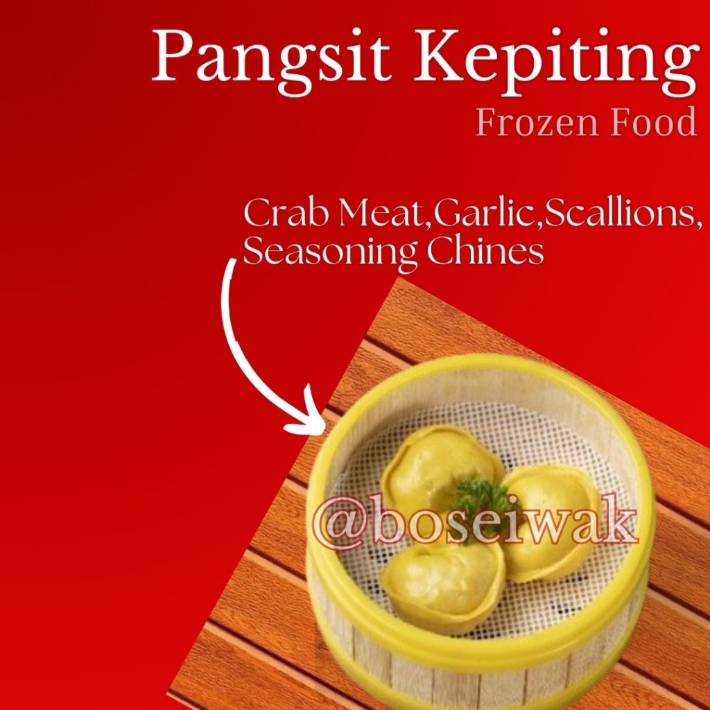 

Frozen food pangsit kepiting (Repack)
