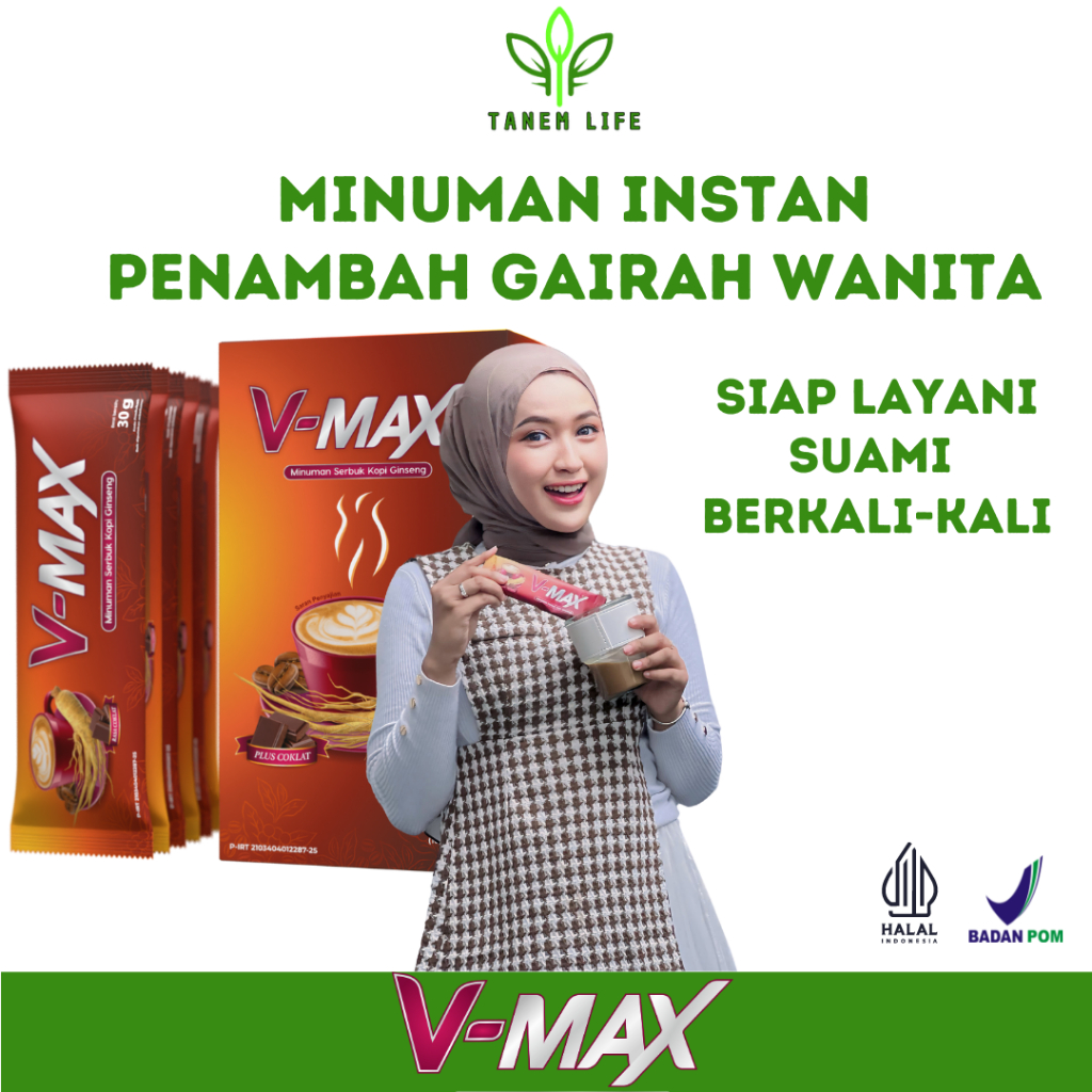 

VMAX KOPI Rasa Coklat Supleman Penambah Stamina Gairah Wanita - Orignal V-MAX