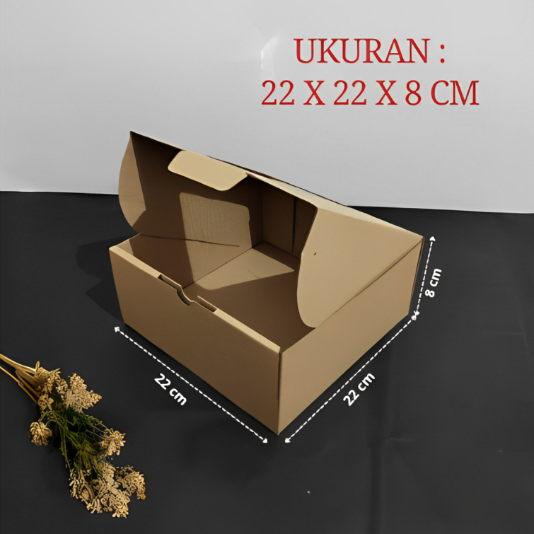 

( 10 Pcs ) Kardus Karton Box Kotak Kue Hampers 22 cm x 22 cm x 8 cm kaca