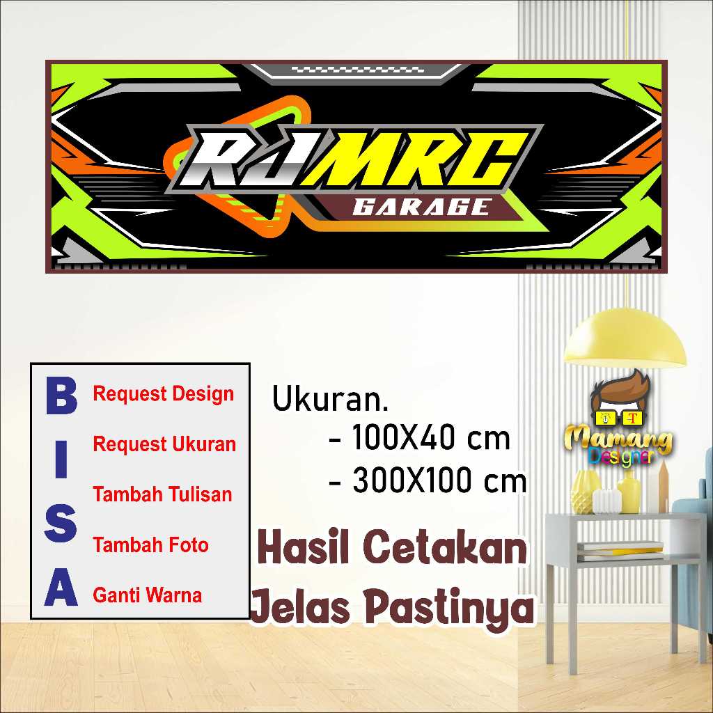 Custom Spanduk Banner Logo Usaha Bengkel Racing