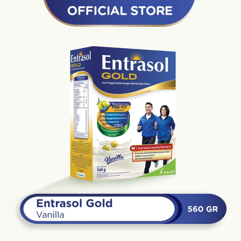 

ENTRASOL GOLD VANILLA 560 G SUSU NUTRISI LANSIA TINGGI KALSIUM