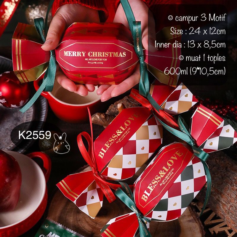 

(5pcs) K2559 Kotak Natal model Permen| dus Christmas Candy Box