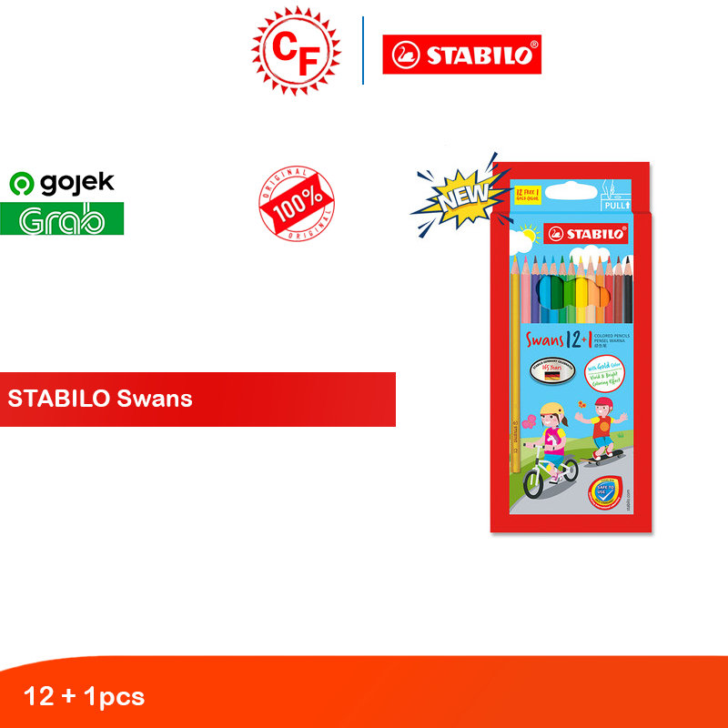 

STABILO Swans Colored Pencils 12+1 pcs / Pensil Warna isi 12+1 pcs