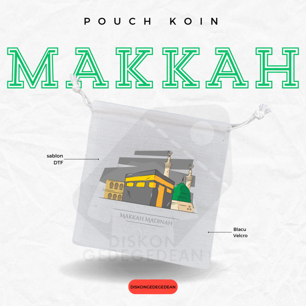 Diskongedegedean Pouch Dompet Koin Souvenir Mekkah Dompet Koin Oleh Oleh Saudi Arabia Bahan Blacu Ty