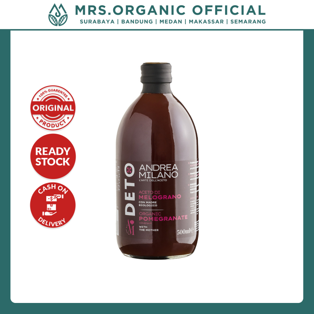 

Cuka Delima Andrea Milano Organic Pomegranate Vinegar Unfiltered 500ml - Kurangi Kadar Gula Darah Radang Sendi Cegah Osteoporosis