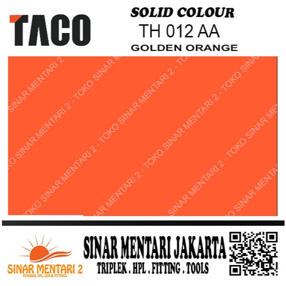 TACO HPL SOLID COLOUR TH 012 AA GOLDEN ORANGE