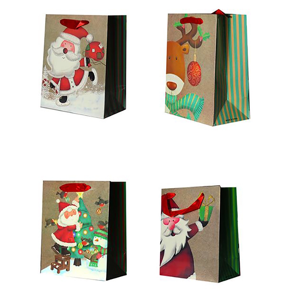 

Paper Bag Natal Solid Tas Tenteng Kertas Goodie Bag Hampers Souvenir Bingkisan Hadiah Gambar Santa Rusa