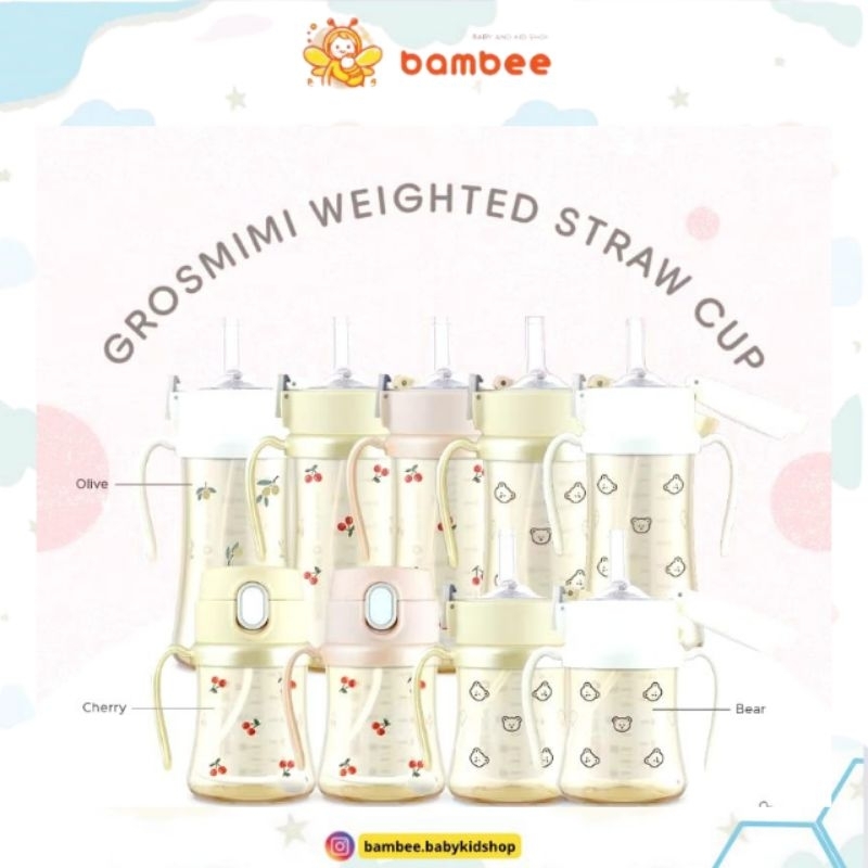 Grosmimi PPSU Weighted Straw Cup 200ml / Botol Minum Grosmimi
