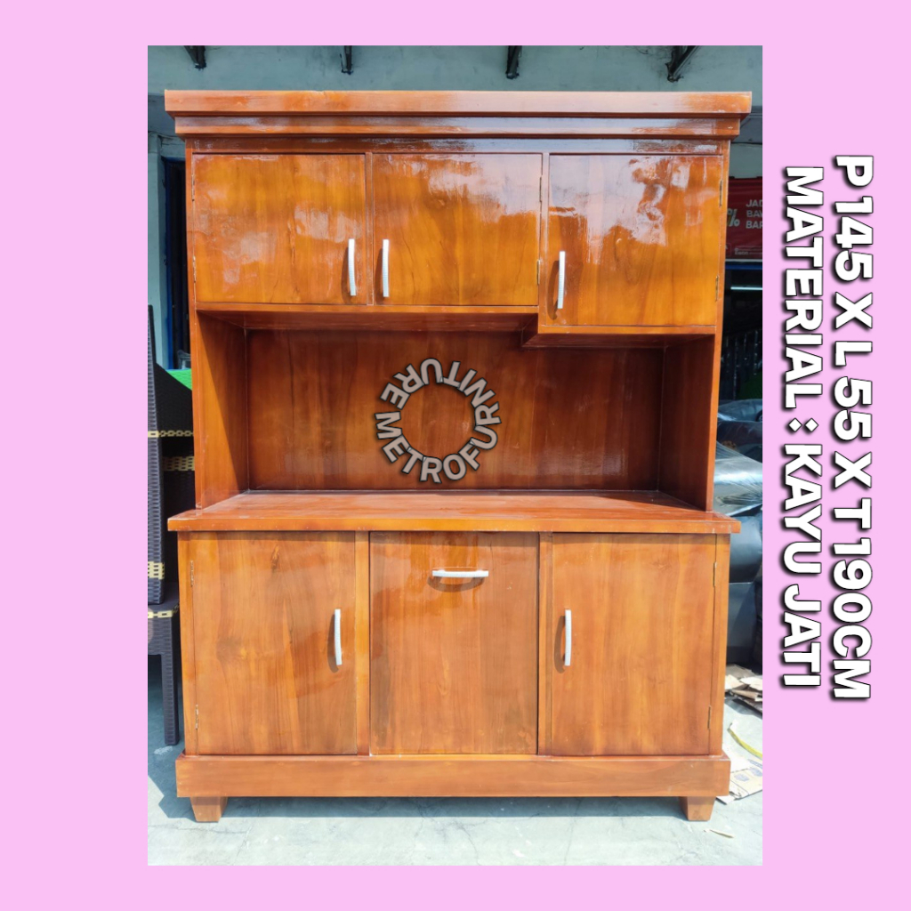 RAK PIRING KAYU JATI LEMARI SAYUR KAYU JATI LEMARI PIRING KAYU JATI FREE ONGKIR SERANG KOTA RAK SAYU