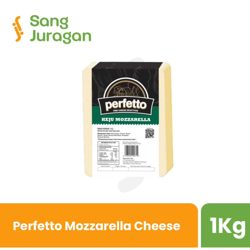 

Perfetto Keju Mozzarella Cheese 1 Kg | 120 Gr | 250 Gr