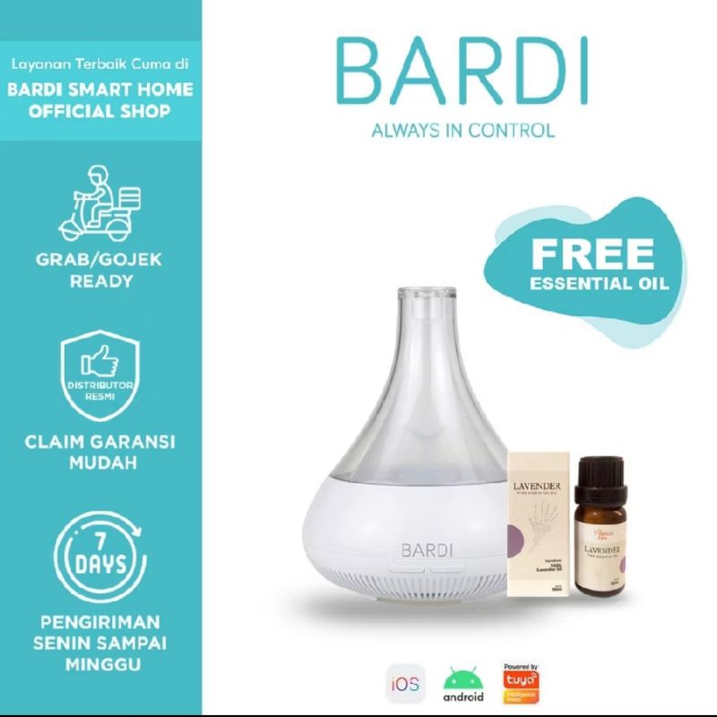 Bardi Official Smart Aroma Diffuser Aromatherapy free Oil Pengharum garansi resmi 1 th