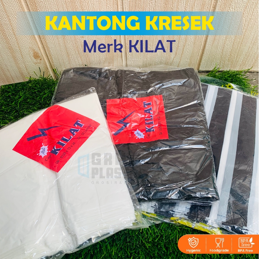 Kresek merk Kilat Tebal Kuat - Kantong Kresek Hitam - Kantong Kresek Putih